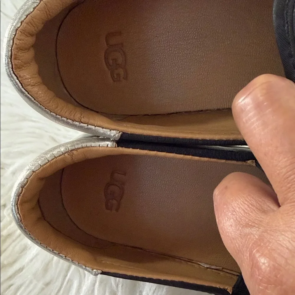 UGG Women’s Black Leather Slip-Ons Size 7.5